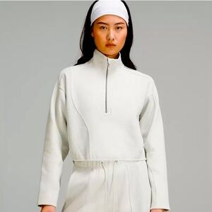 NWT $178 Lululemon mixed fabric half-zip Pullover Jacket Size XS Cream Bone